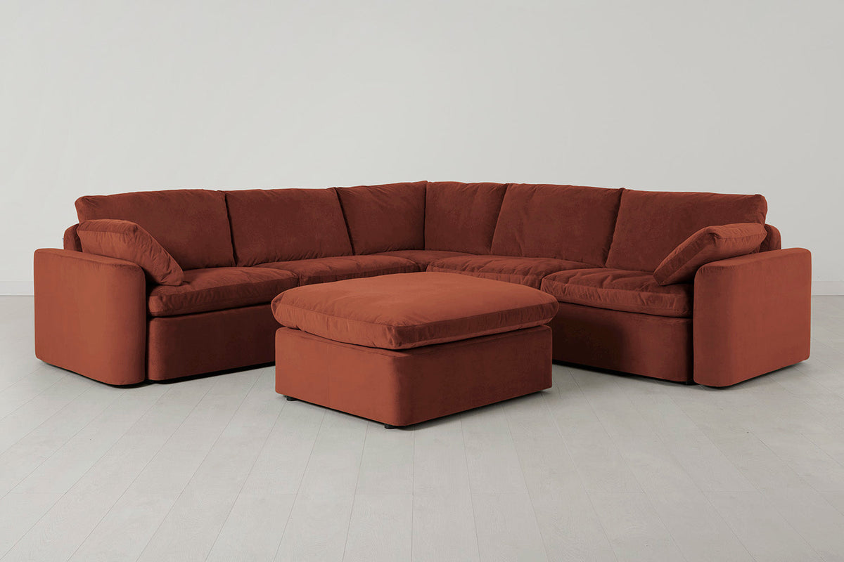 Model 13 Corner Sofa with Ottoman, Brick