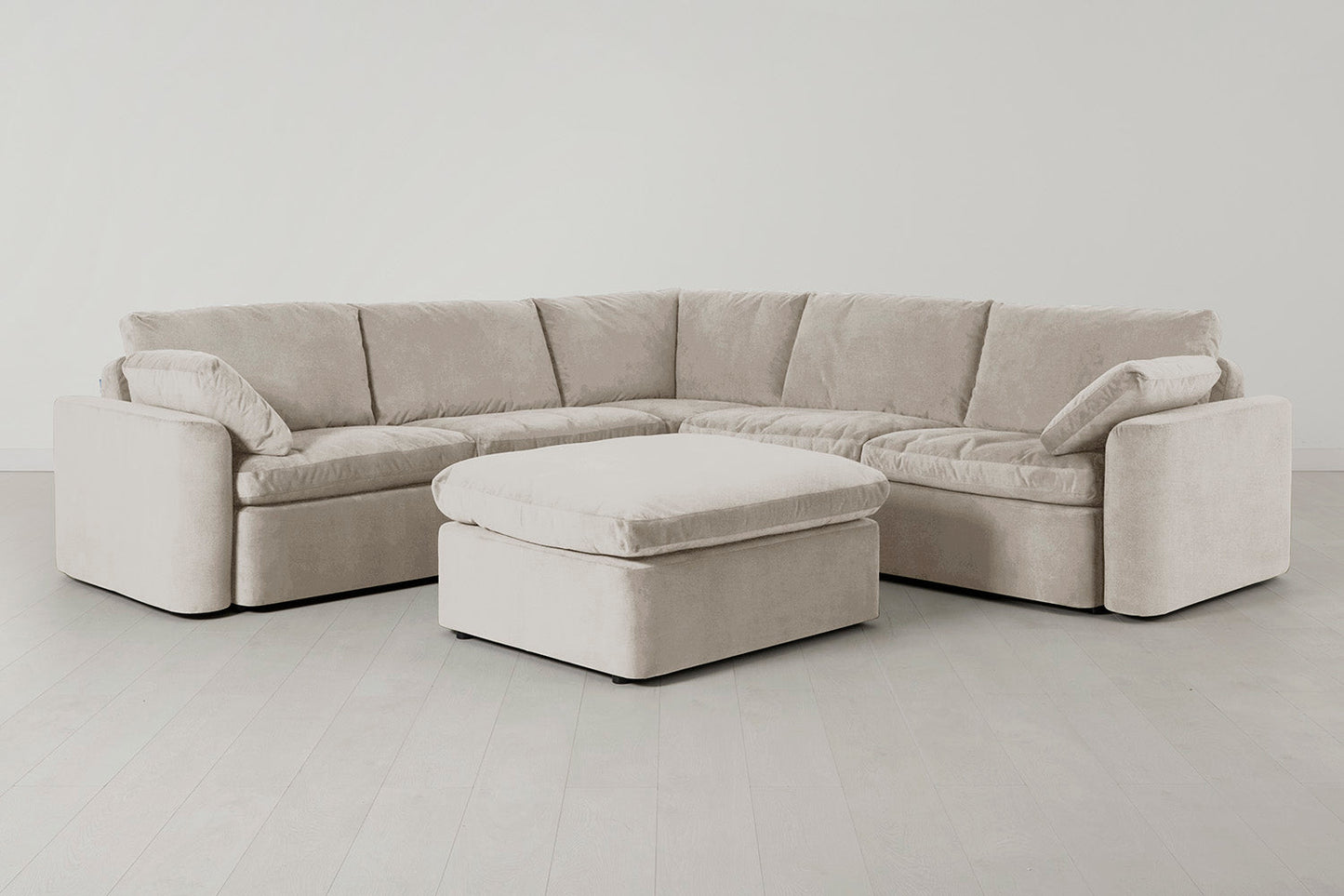 Model 13 Corner Sofa with Ottoman, Chalk