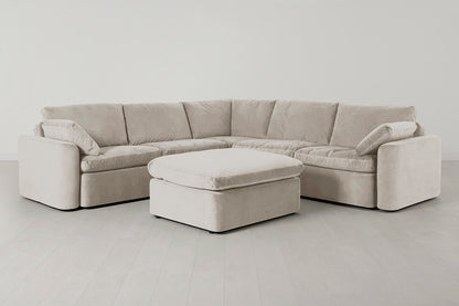 Model 13 Corner Sofa with Ottoman, Chalk