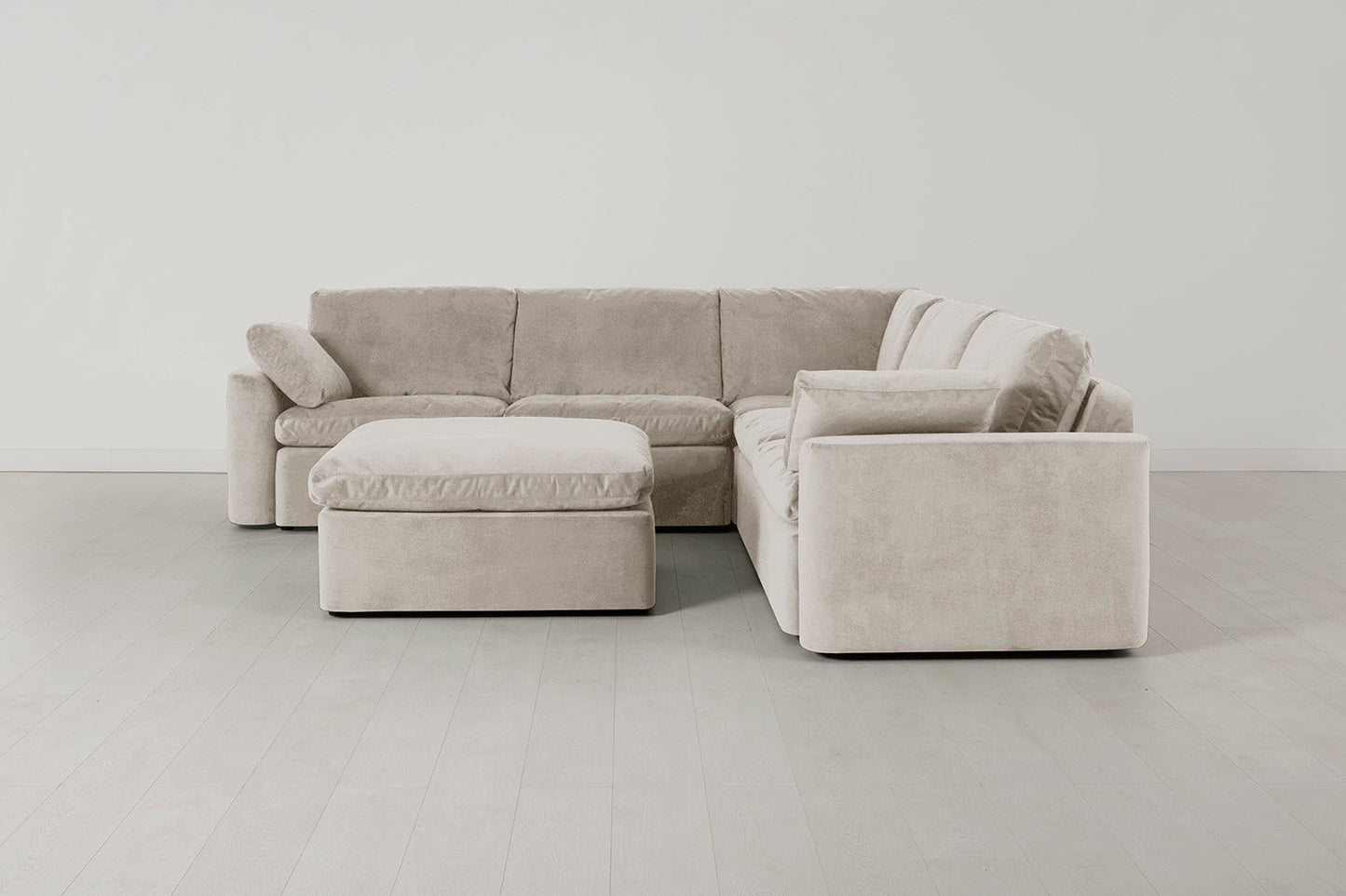 Model 13 Corner Sofa with Ottoman, Chalk