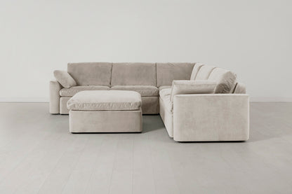 Model 13 Corner Sofa with Ottoman, Chalk
