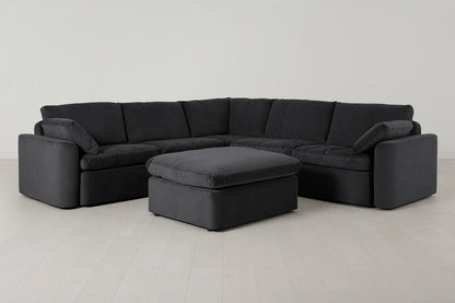 Model 13 Corner Sofa with Ottoman, Charcoal