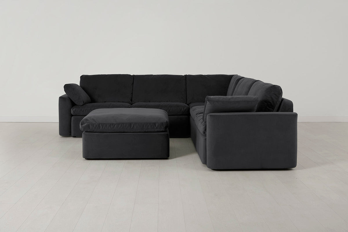 Model 13 Corner Sofa with Ottoman, Charcoal
