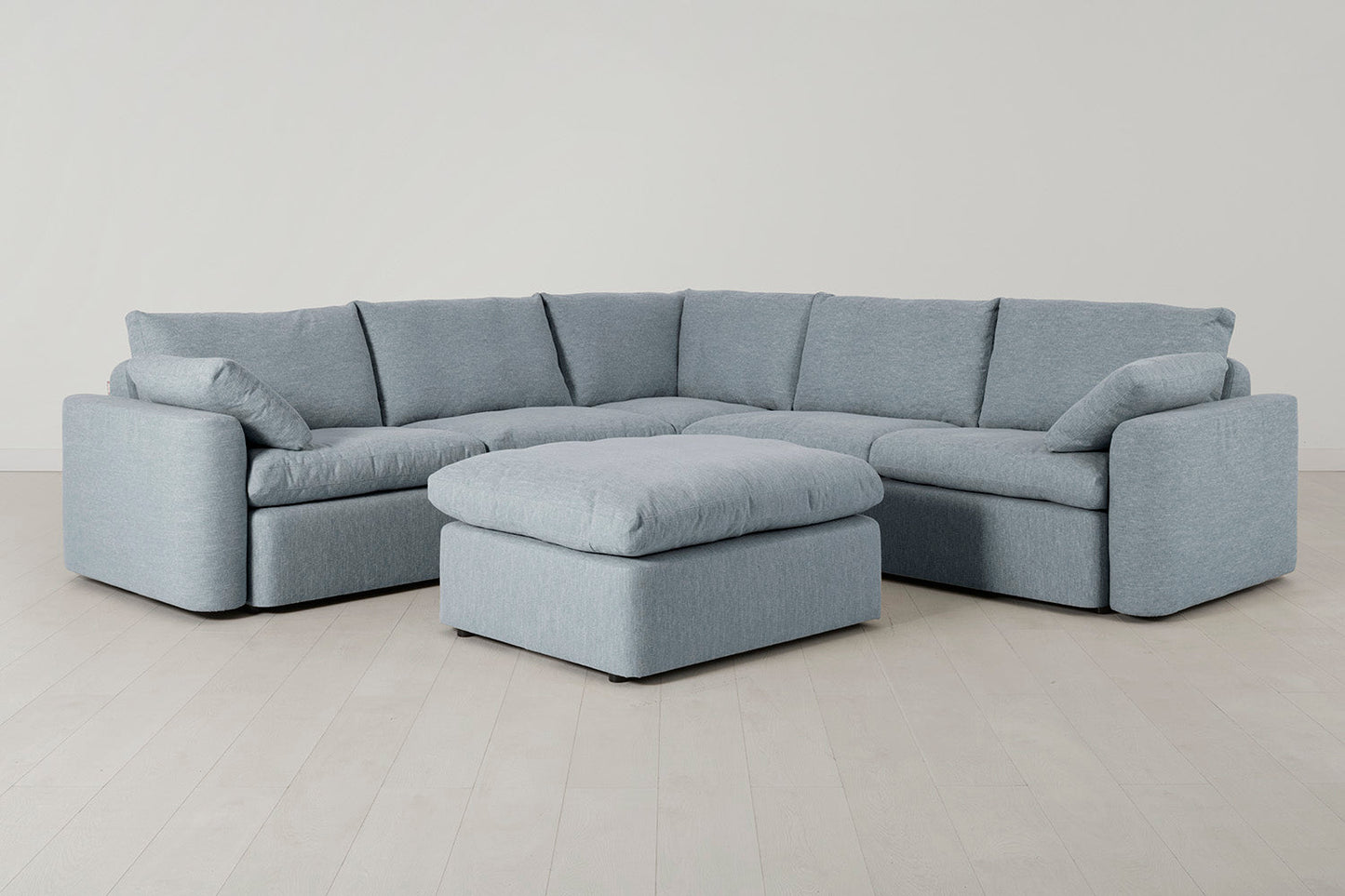 Model 13 Corner Sofa with Ottoman, Seaglass