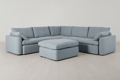Model 13 Corner Sofa with Ottoman, Seaglass