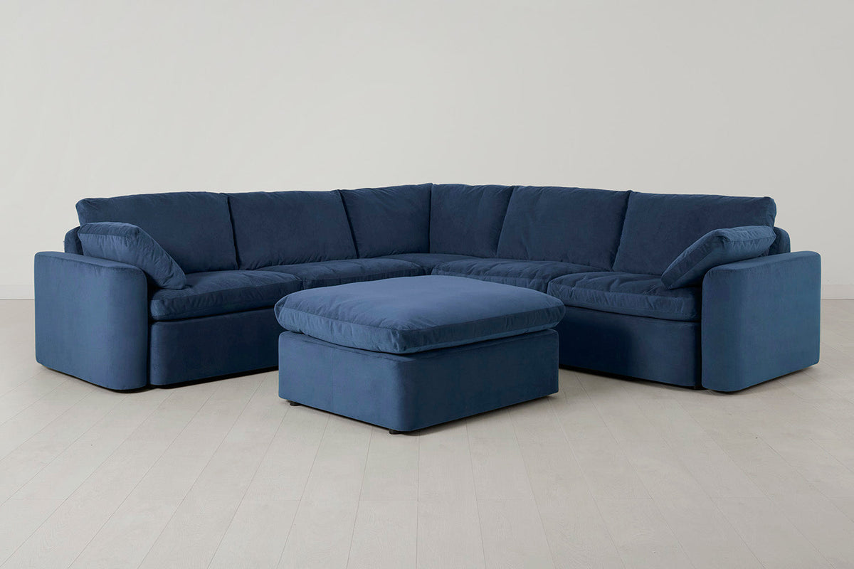 Model 13 Corner Sofa with Ottoman, Teal