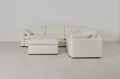 Model 13 Corner Sofa with Ottoman, White