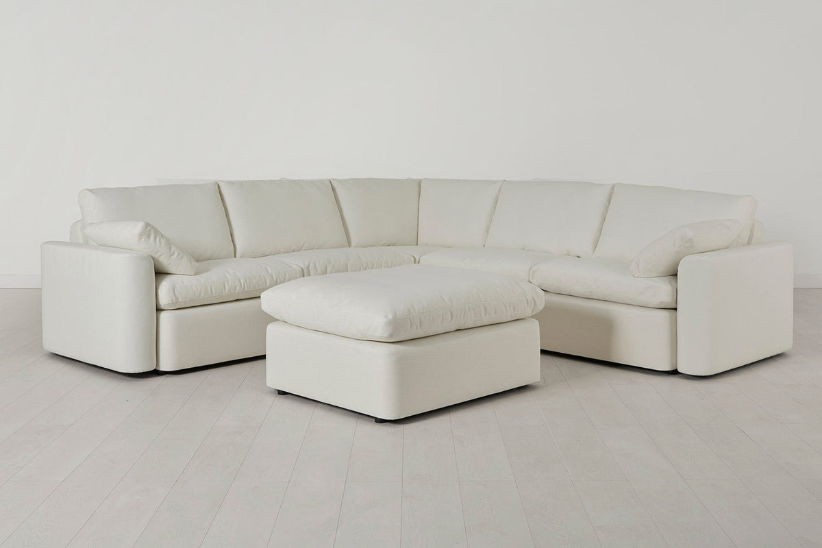 Model 13 Corner Sofa with Ottoman, White