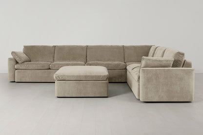 Model 13 Large Corner Sofa with Ottoman, Flax