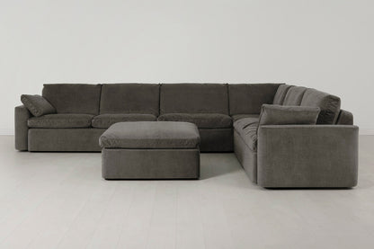 Model 13 Large Corner Sofa with Ottoman, Mink