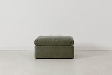 Ottoman in green chenille