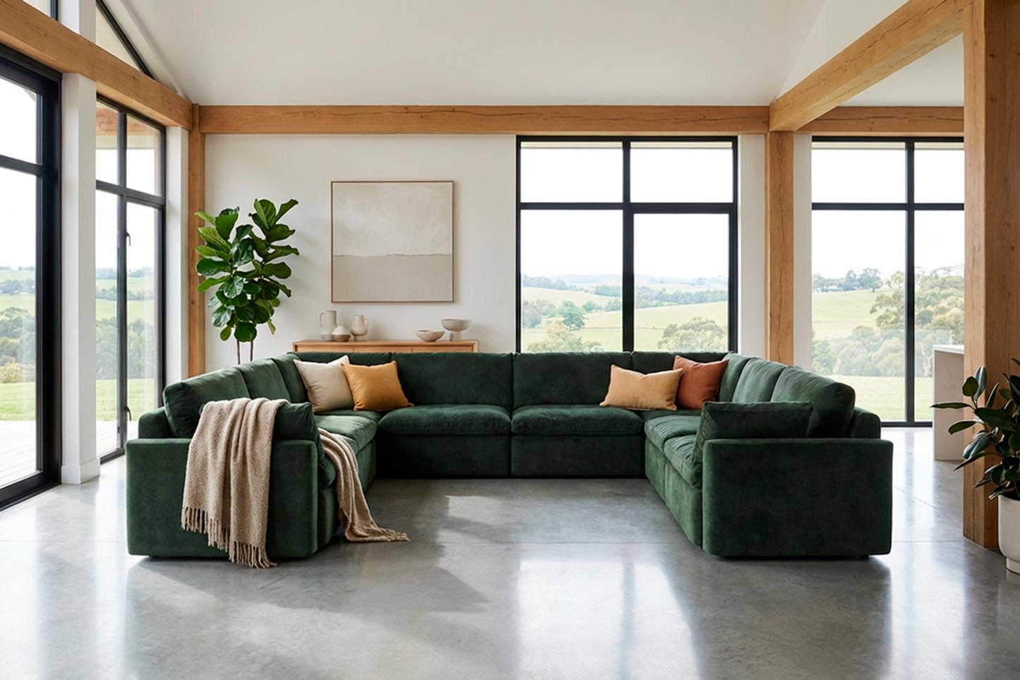 Model 13 U Shaped Sofa, Conifer
