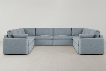 Model 13 U Shaped Sofa, Seaglass