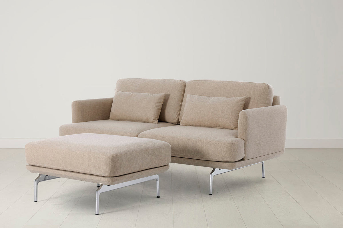 Model 14 2 Seater Sofa with Ottoman, Oatmeal