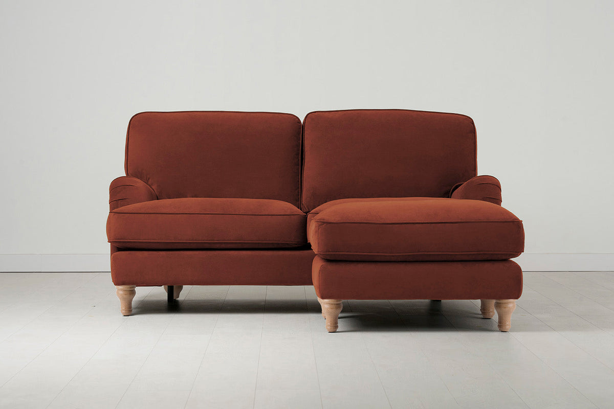 Model 15 2 Seater Sofa with Ottoman, Oak / Brick