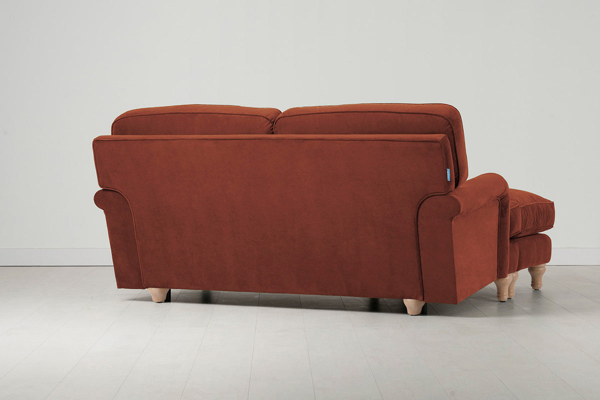 Model 15 2 Seater Sofa with Ottoman, Oak / Brick