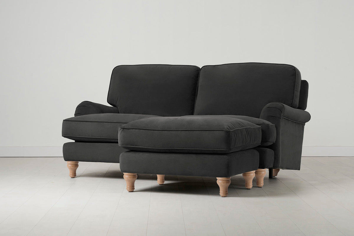 Model 15 2 Seater Sofa with Ottoman, Oak / Charcoal