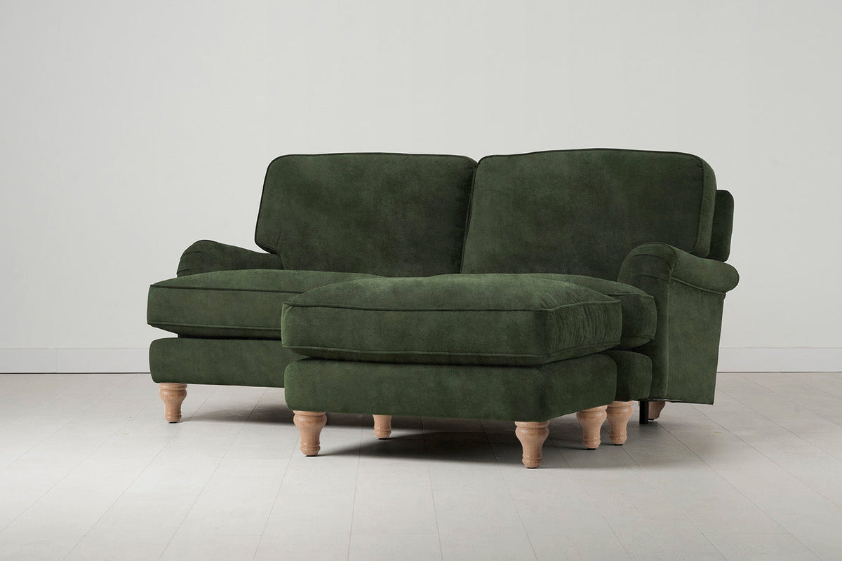 Model 15 2 Seater Sofa with Ottoman, Oak / Conifer