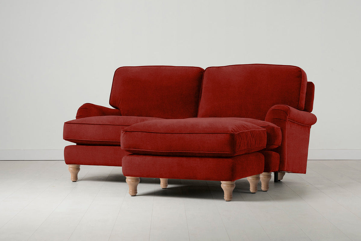 Model 15 2 Seater Sofa with Ottoman, Oak / Harissa