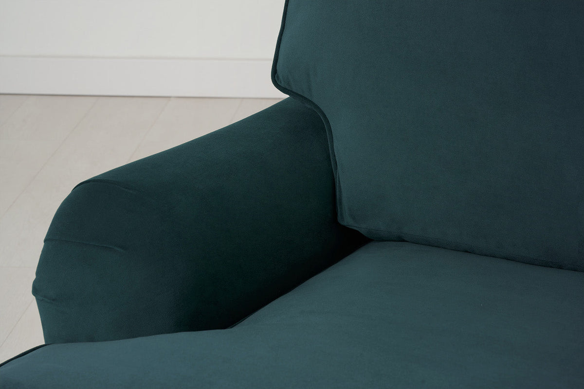 Model 15 2 Seater Sofa with Ottoman, Oak / Kingfisher