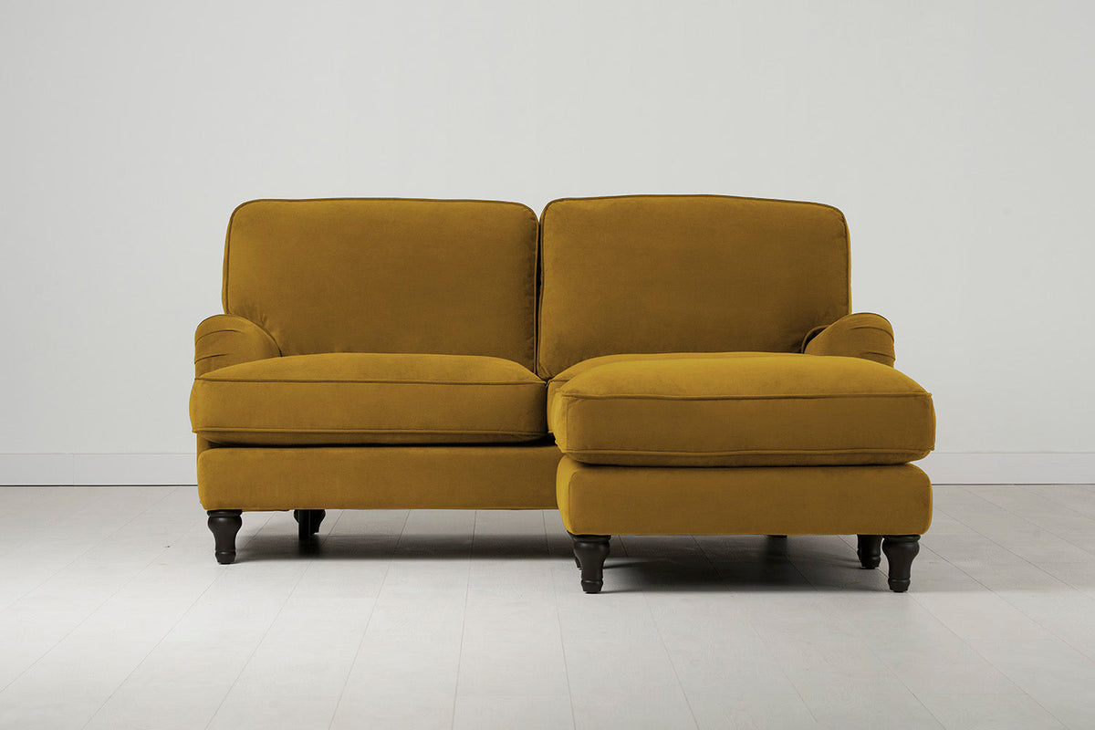 2-Seater Sofa in yellow velvet