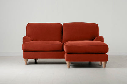 Model 15 2 Seater Sofa with Ottoman, Oak / Paprika