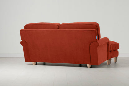 Model 15 2 Seater Sofa with Ottoman, Oak / Paprika