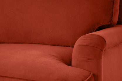 Model 15 2 Seater Sofa with Ottoman, Oak / Paprika