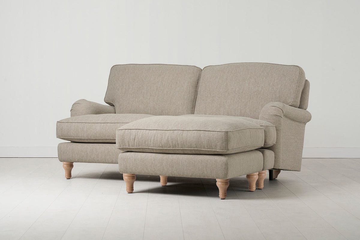 Model 15 2 Seater Sofa with Ottoman, Oak / Pumice