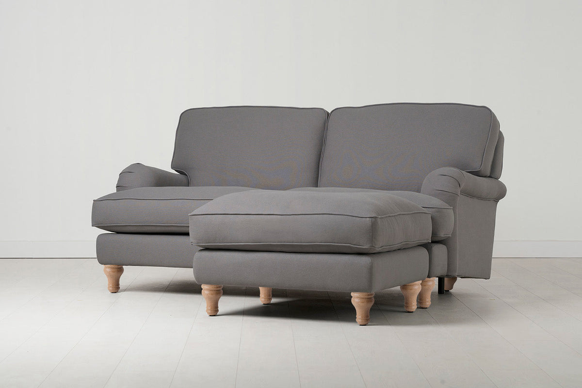 Model 15 2 Seater Sofa with Ottoman, Oak / Risso