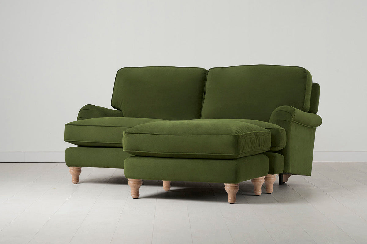 Model 15 2 Seater Sofa with Ottoman, Oak / Vine