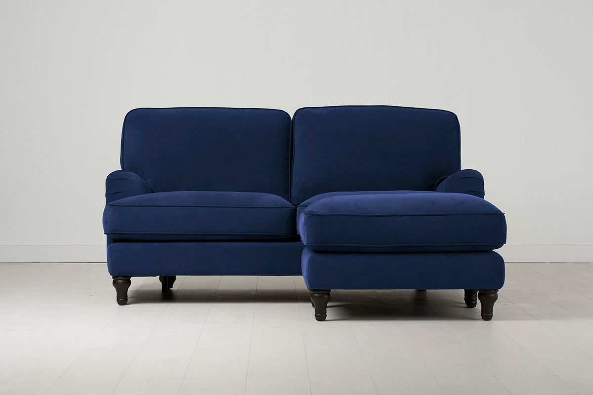 2-Seater Sofa in blue velvet