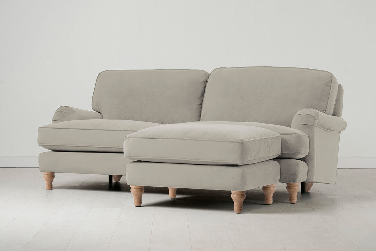 Model 15 3 Seater Sofa with Ottoman, Oak / Bone