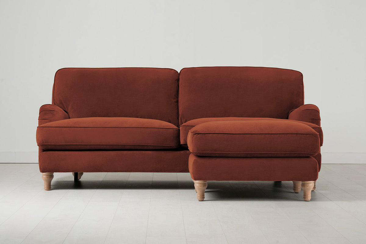 Model 15 3 Seater Sofa with Ottoman, Oak / Brick