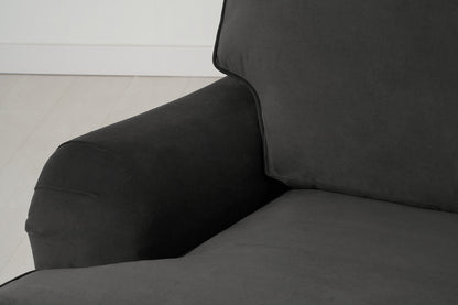 Model 15 3 Seater Sofa with Ottoman, Charcoal