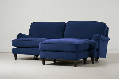 Model 15 3 Seater Sofa with Ottoman, Indigo