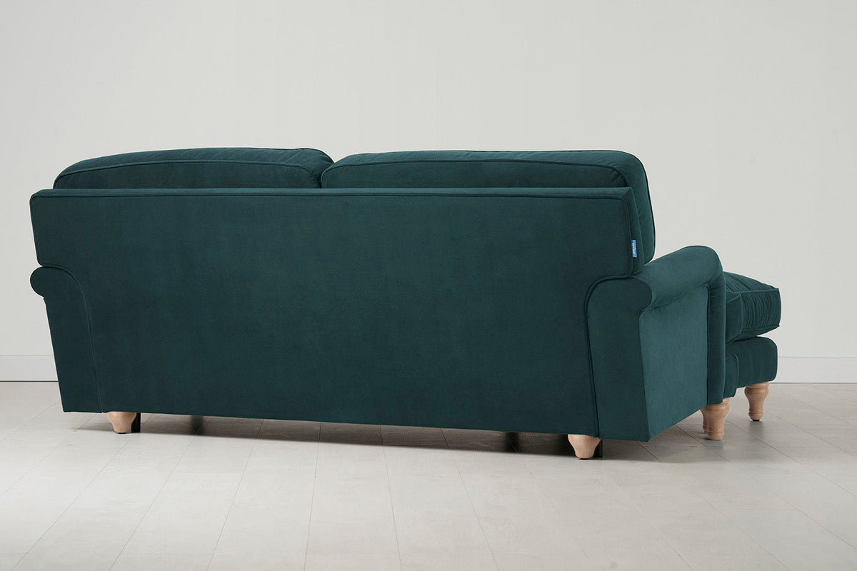Model 15 3 Seater Sofa with Ottoman, Oak / Kingfisher