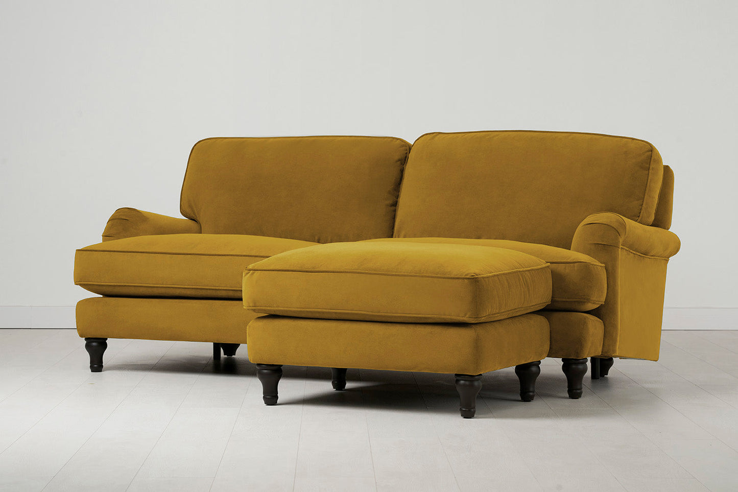 Model 15 3 Seater Sofa with Ottoman, Mustard