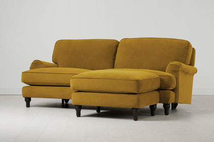 Model 15 3 Seater Sofa with Ottoman, Mustard