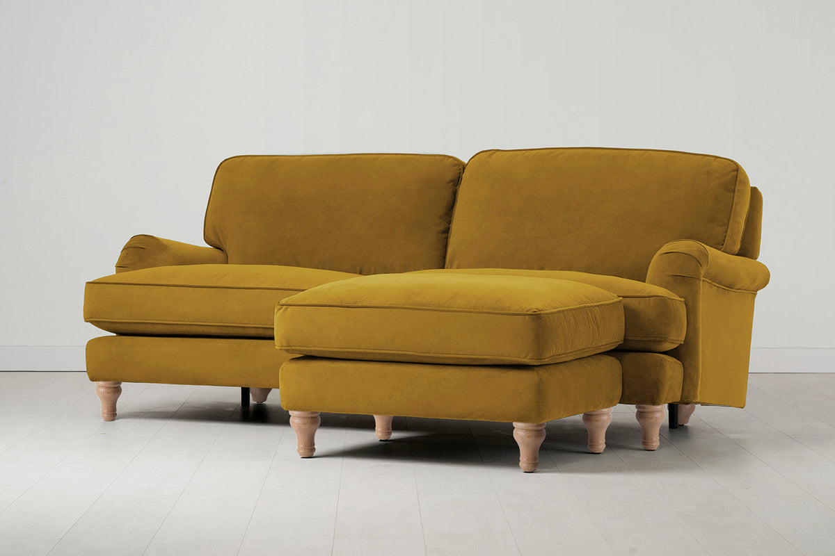 Model 15 3 Seater Sofa with Ottoman, Oak / Mustard