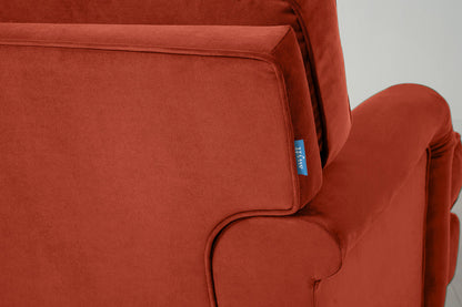 Model 15 3 Seater Sofa with Ottoman, Oak / Paprika