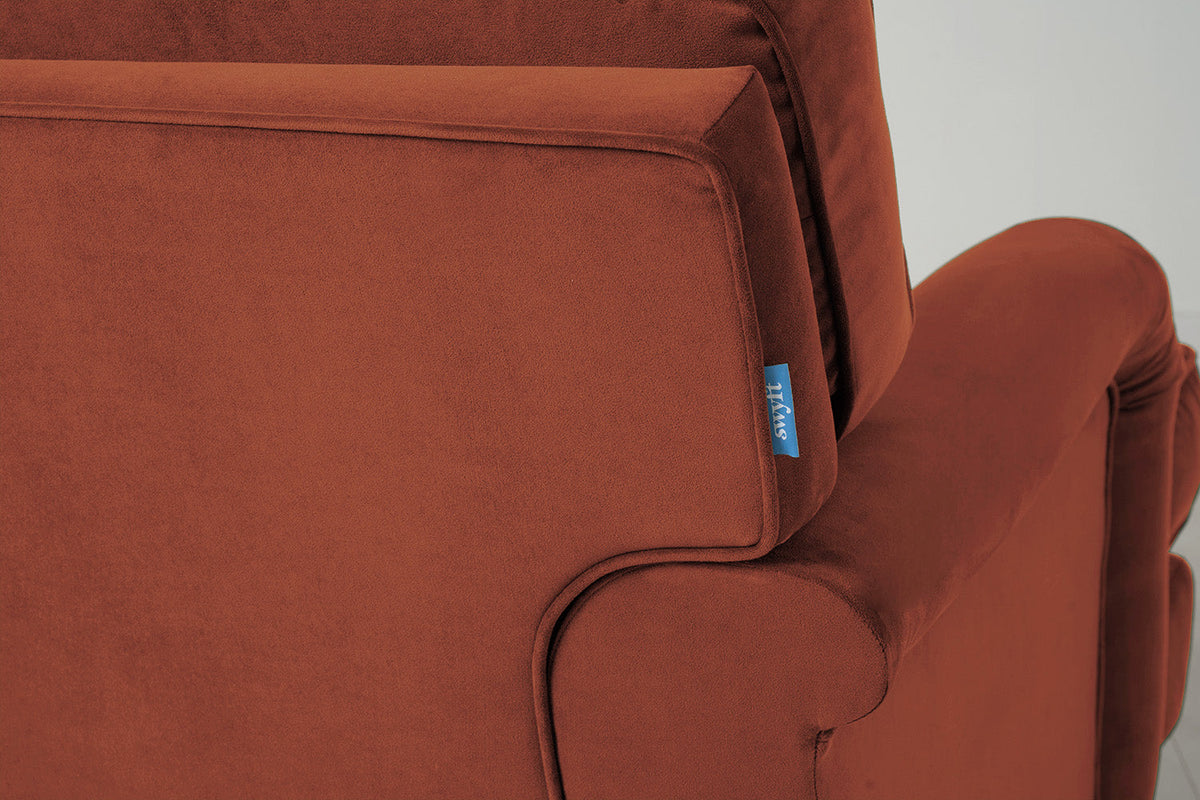Model 15 3 Seater Sofa with Ottoman, Oak / Brick