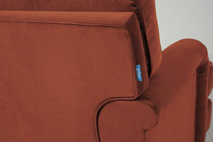 Model 15 3 Seater Sofa with Ottoman, Oak / Brick