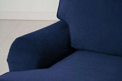 Model 15 3 Seater Sofa with Ottoman, Indigo