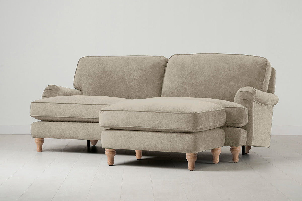 Model 15 3 Seater Sofa with Ottoman, Oak / Flax