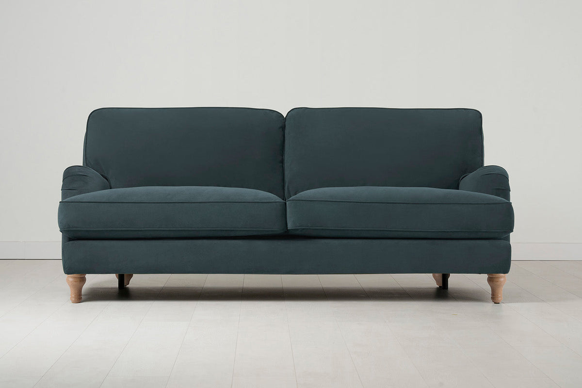 Model 15 3 Seater Sofa with Ottoman, Oak / Petrol