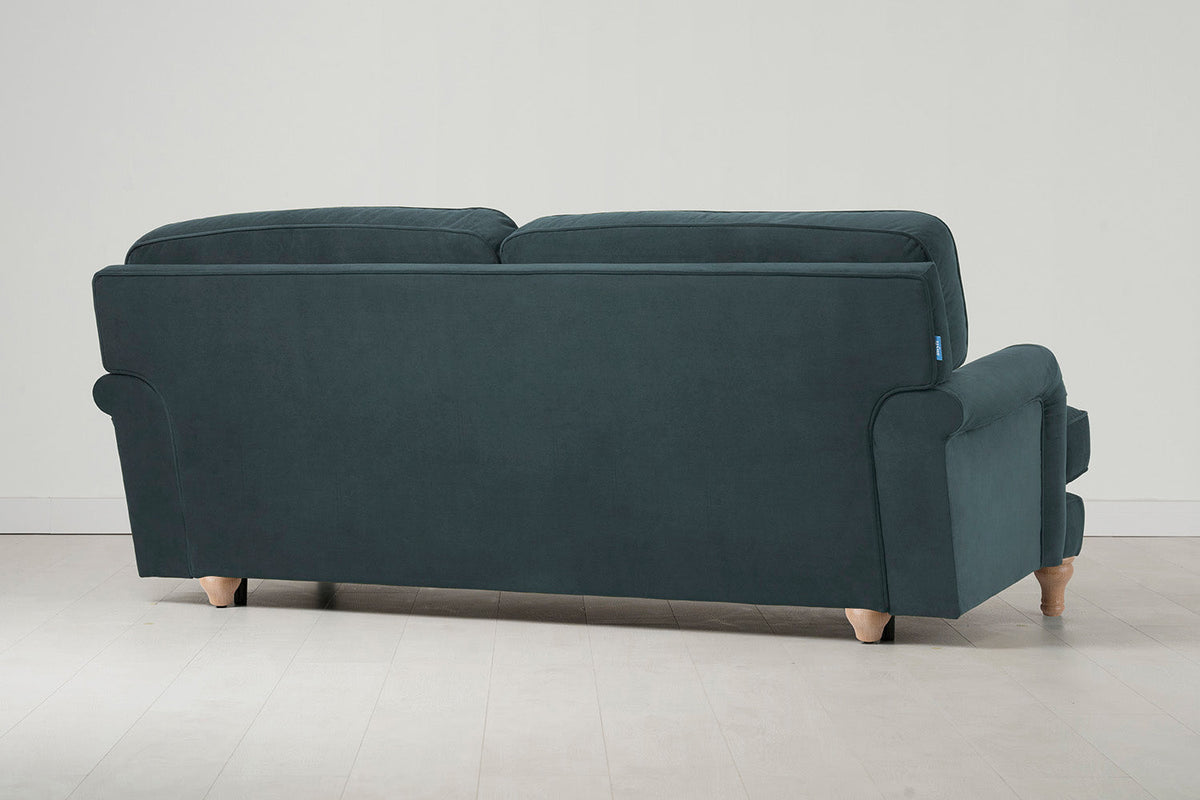 Model 15 3 Seater Sofa with Ottoman, Oak / Petrol