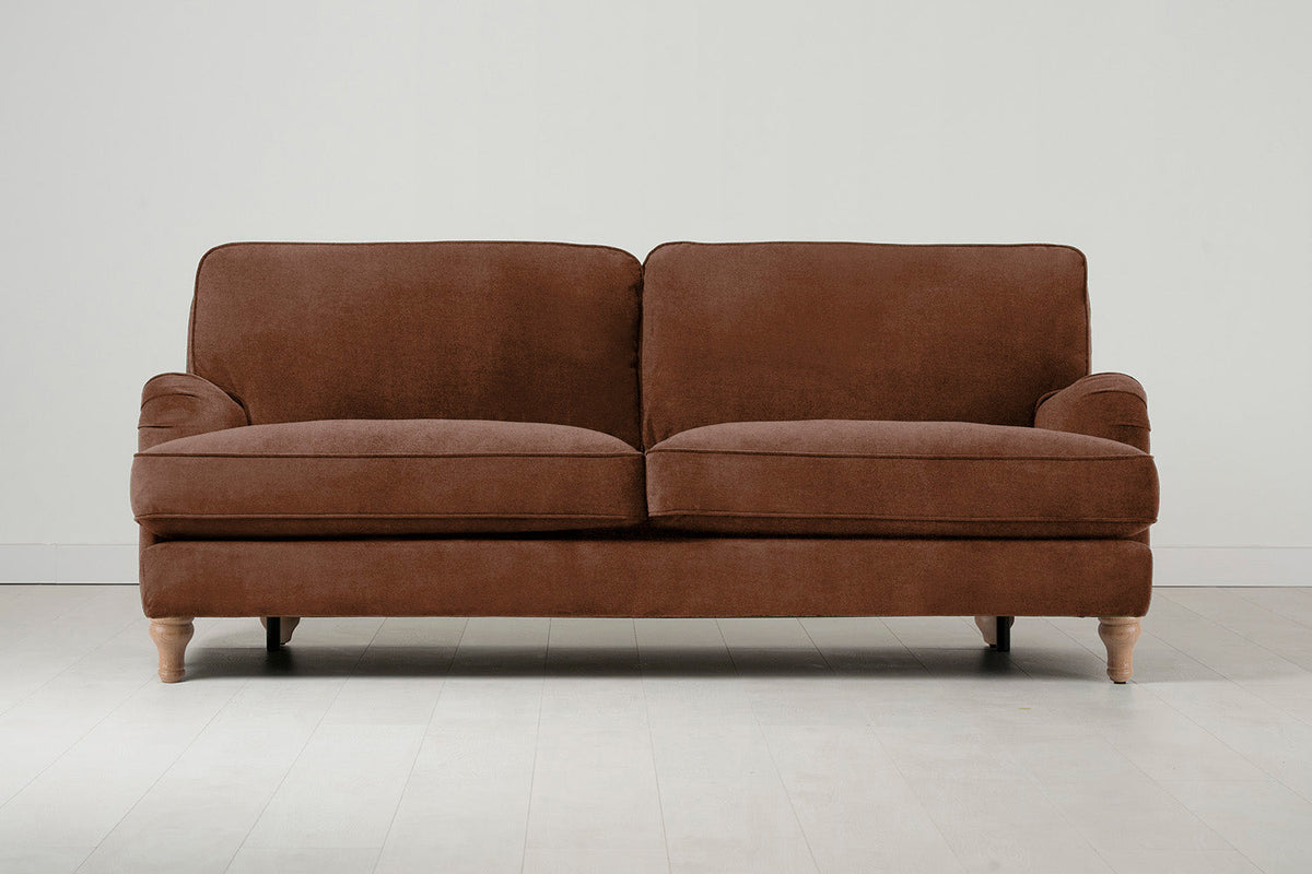 Model 15 3 Seater Sofa with Ottoman, Oak / Russet