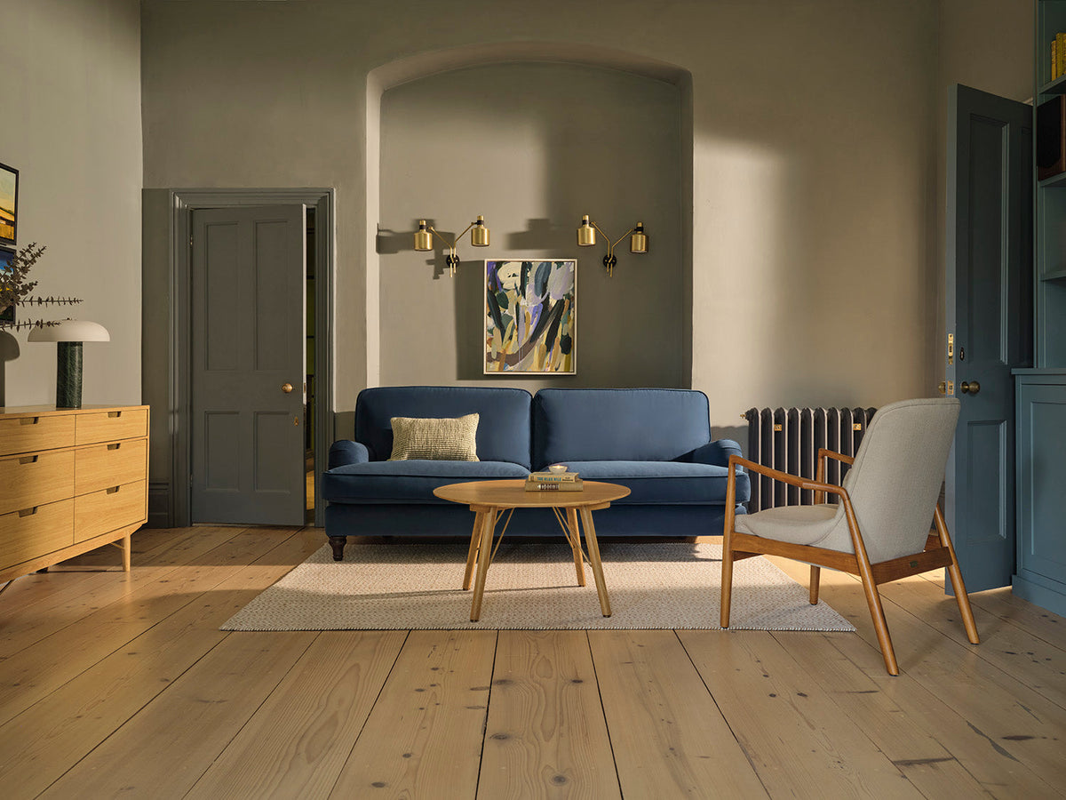 Model 15 3 Seater Sofa, Oak / Teal