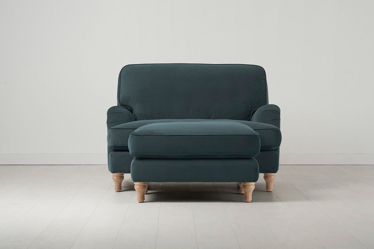 Model 15 Chaise Longue, Oak / Petrol
